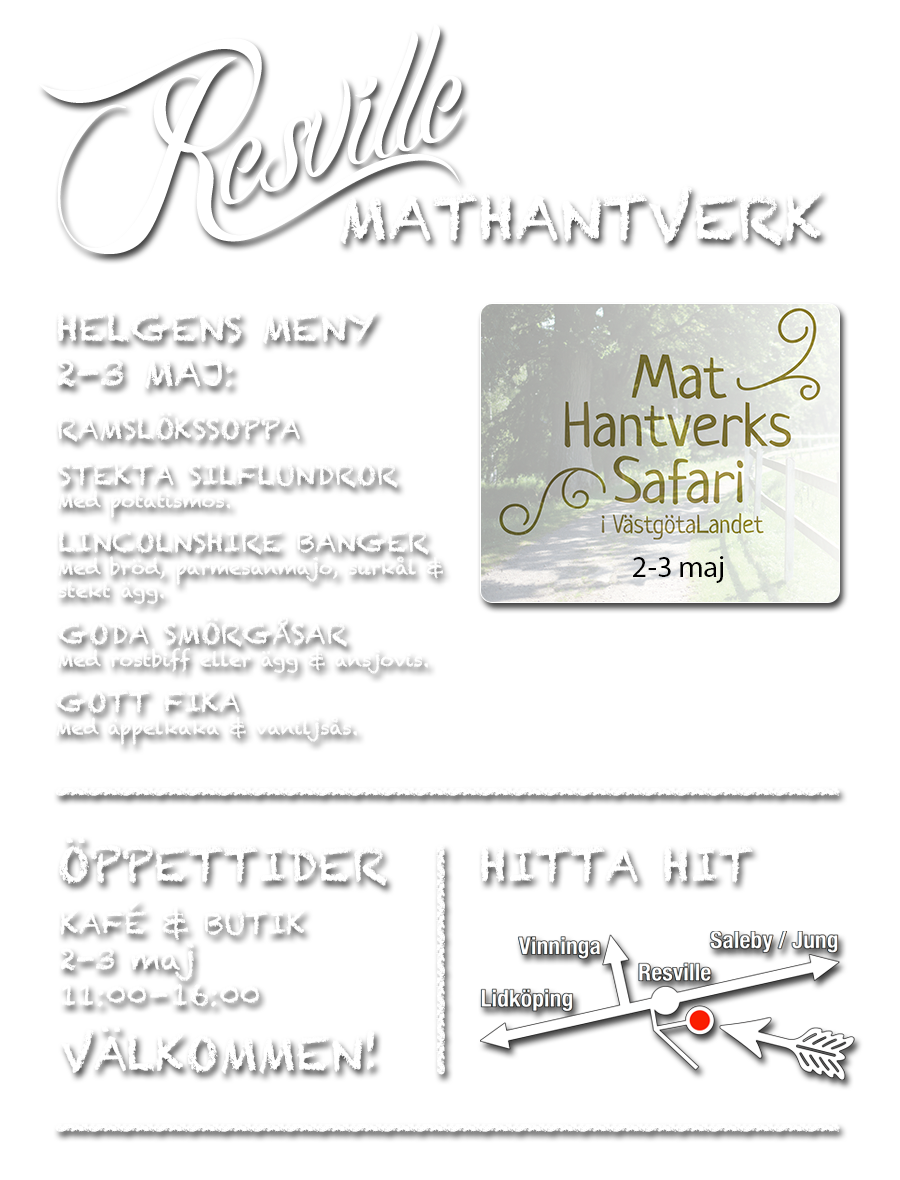 Resville Mathantverk håller stängt 30-31 augusti 2025